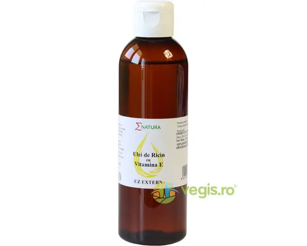 Ulei de Ricin cu Vitamina E pentru Regenerare Par si Unghii (Uz Extern) 200ml