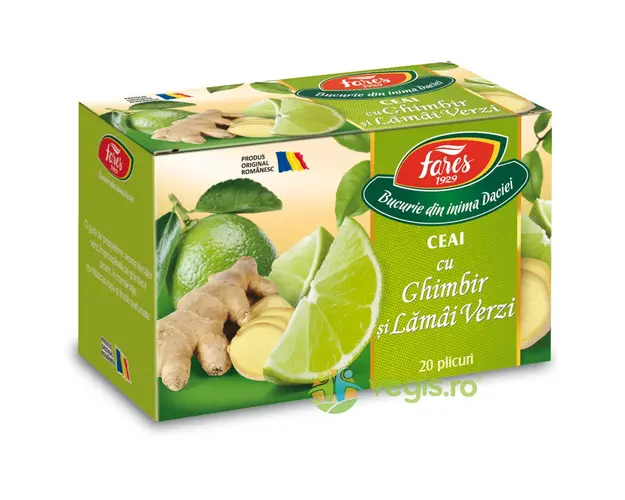 Ceai Aromfruct Ghimbir si Lamai Verzi 20dz