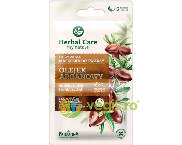 Herbal Care Masca Nutritiva Cu Ulei De Argan Pentru Ten Uscat Si Foarte Uscat 2x5ml
