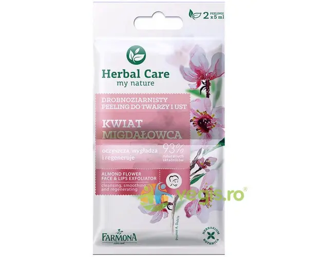 Herbal Care Peeling Pentru Fata si Buze cu Flori de Migdale 2x5ml
