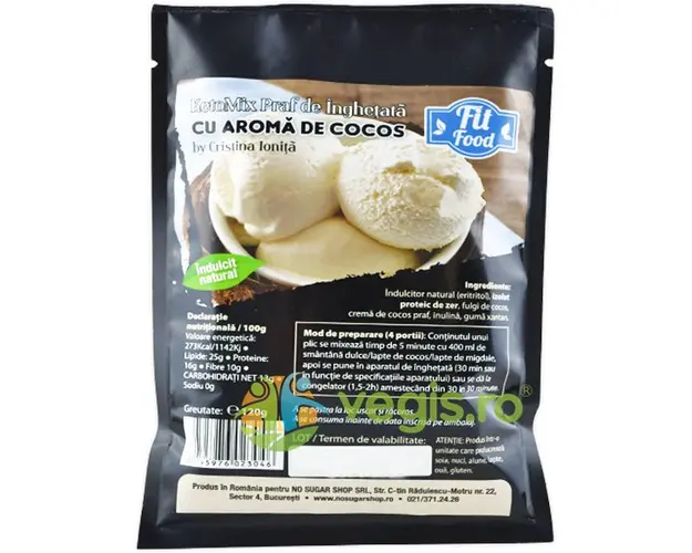 KetoMix Praf pentru Inghetata cu Aroma de Cocos 120g