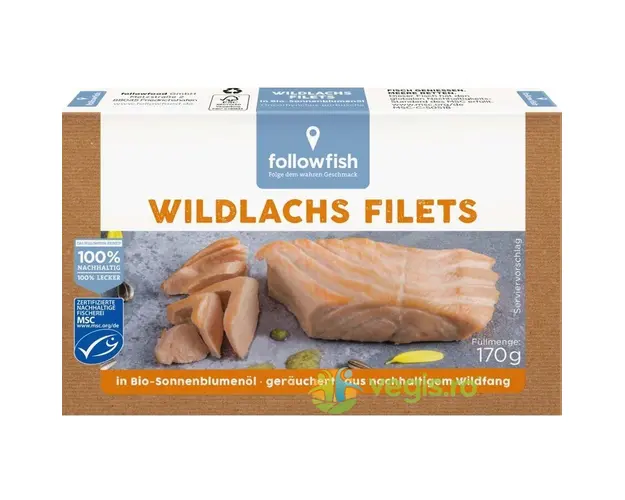 File de Somon Salbatic in Ulei de Floarea Soarelui 170g