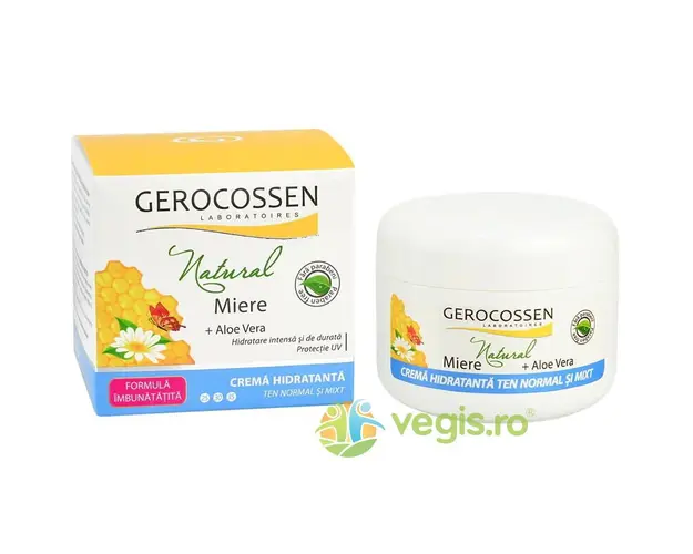 Crema Hidratanta cu Miere + Aloe pentru Ten Uscat Natural 100ml