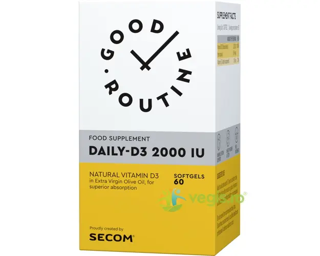 Vitamina D3 2000IU Daily 60cps moi Secom,