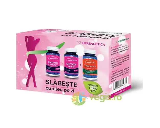 Pachet Cicoare 60cps+Detox Suplu 60cps+Triphalax 60cps