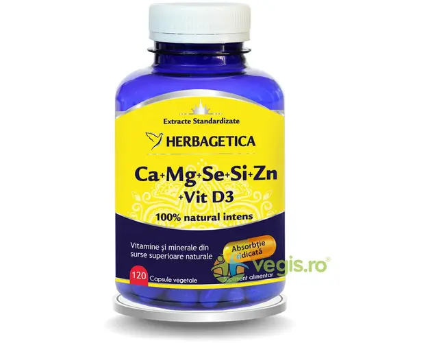 Complex Forte (Ca+Mg+Se+Si+Zn) Cu Vitamina D3 2000UI 120Cps