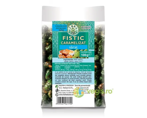 Fistic Caramelizat cu Sare 100g