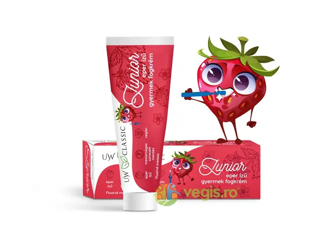 Pasta de Dinti Junior cu Aroma de Capsuni fara Fluor UW Classic 75ml
