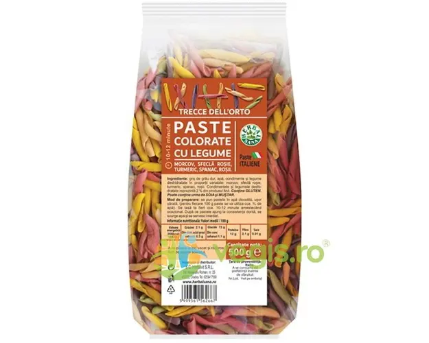 Paste Colorate cu Legume Trecce Dell'Orto 500g