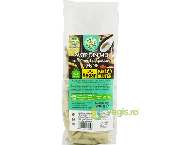 Paste Penne din Mei cu Ciuperci de Padure fara Gluten 200g