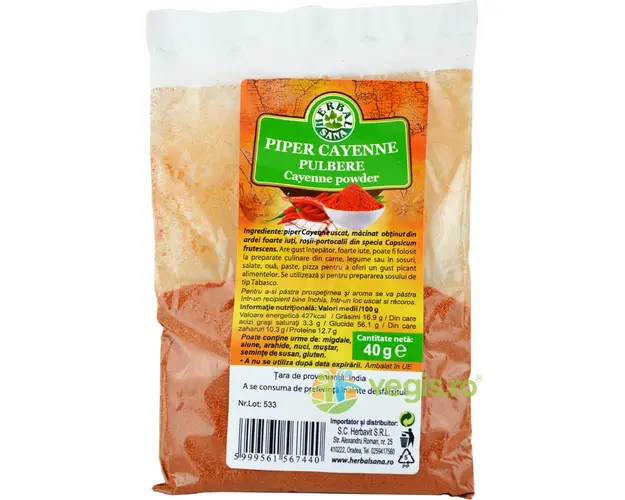 Piper Cayenne Pulbere 40g