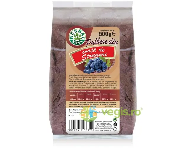 Pulbere din Coaja de Struguri 500g