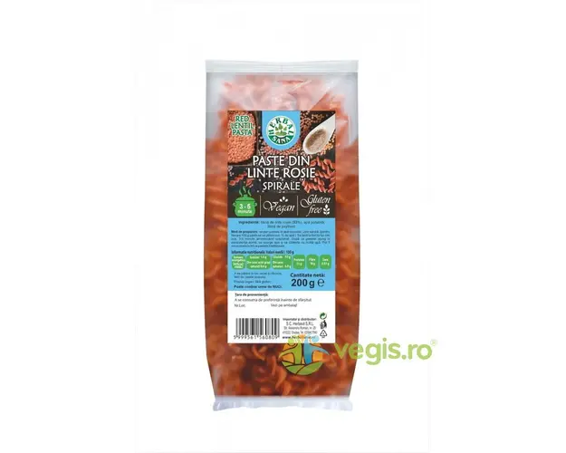 Spirale din Linte Rosie fara Gluten 200g