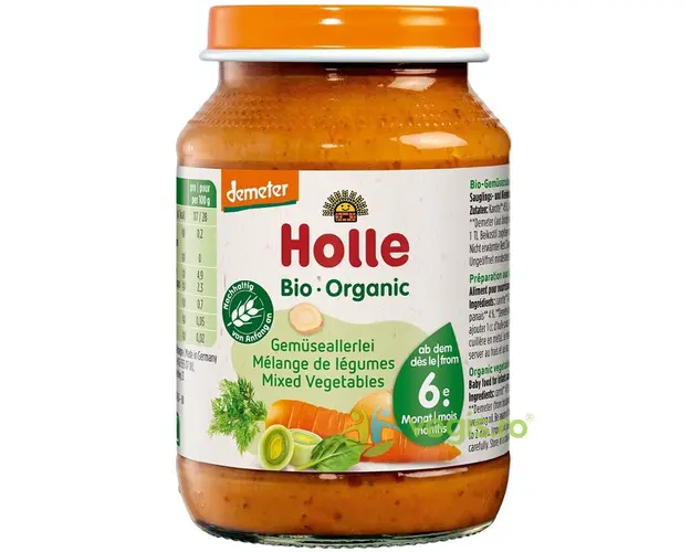 Piure pentru Copii din Mix de Legume +6 Luni Ecologic/Bio 190g