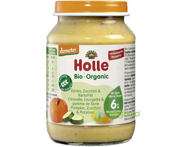 Piure pentru Copii cu Zucchini, Dovleac si Cartofi +6 Luni Ecologic/Bio 190g
