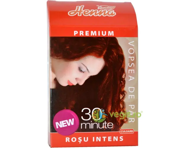 Vopsea Par Henna Premium Rosu Intens 60gr