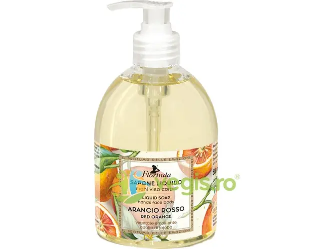 Sapun Lichid pentru Maini, Fata si Corp cu Parfum de Portocale Rosii Florinda 500ml