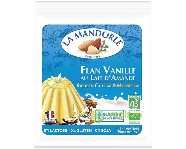 Budinca de Vanilie cu Lapte de Migdale fara Gluten Ecologica/Bio 65g