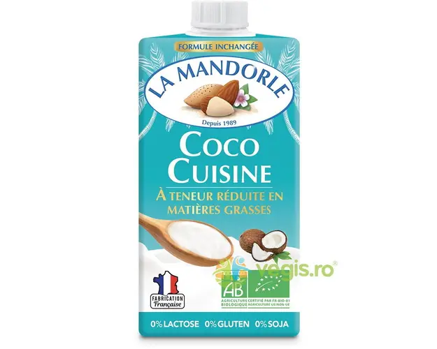 Crema de Cocos pentru Gatit fara Gluten Ecologica/Bio 250ml