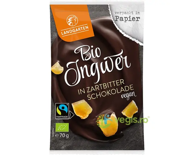 Ghimbir Invelit in Ciocolata Amaruie fara Gluten Ecologic/Bio 70g