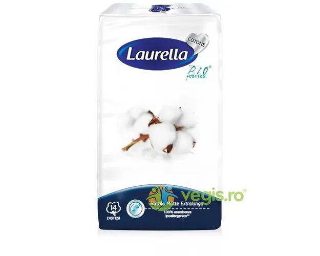Absorbante de Noapte fara Aripioare Extra Long din Bumbac Organic 5 picaturi 14buc