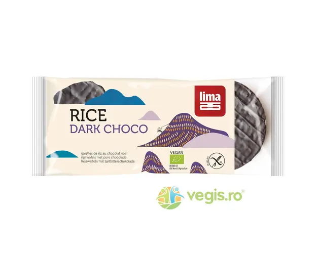 Rondele din Orez Expandat cu Ciocolata Neagra fara Gluten Ecologice/Bio 100g