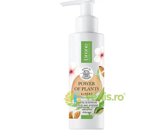 Gel-Ulei pentru Indepartarea Eficienta a Machiajului cu Extract de Migdale Power of Plants 145ml