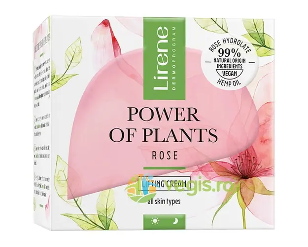 Crema cu Efect de Lifting pentru Zi si Noapte cu Extract de Trandafir Power of Plants 50ml