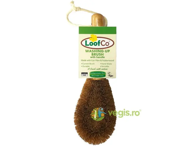 Perie lufa cu Maner din Fibre de Cocos pentru Spalat Vasele 1buc