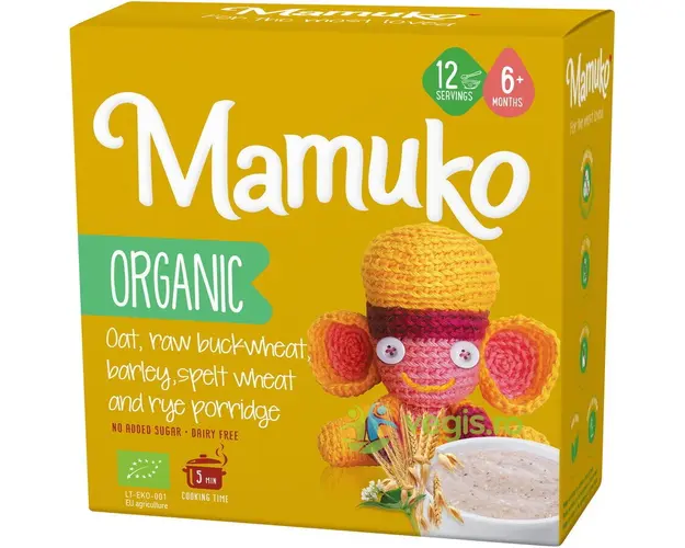 Porridge din 5 Cereale (Ovaz, Hrisca, Orz, Spelta si Secara 6+ Luni Ecologic/Bio 200g