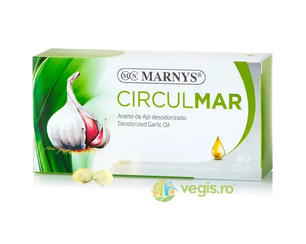 Circulmar - Ulei de Usturoi 1200mg pentru Sanatatea Inimii si a Vaselor de Sange 60cps moi