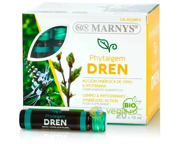 Phytalgem DREN - Complex cu 7 Plante Efect Diuretic pentru Eliminarea Excesului de Fluide din Organism 20 fiole