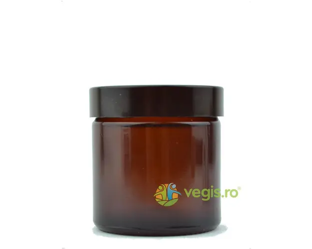 Recipient Cosmetic (Borcan) Sticla Ambra Cu Capac 60ml