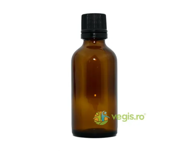 Recipient Sticla Bruna cu Capac cu Sigiliu si Picurator 50ml