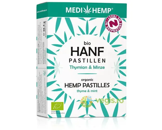 Pastile cu Canepa, Cimbru si Menta Ecologice/Bio 38.4g