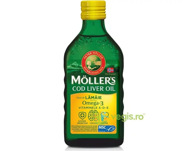 Cod Liver Oil Omega-3 cu Aroma de Lamaie 250ml