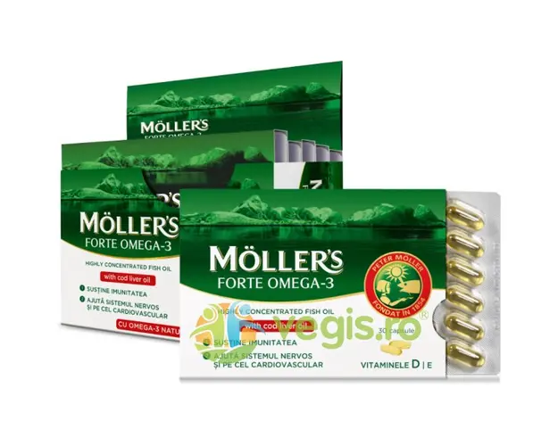 Cod Liver Oil Omega-3 Forte (Ulei din Ficat de Cod) 150cps