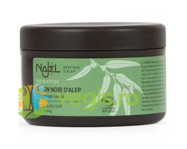 Sapun Negru de Alep Exfoliant cu Eucalipt 180g