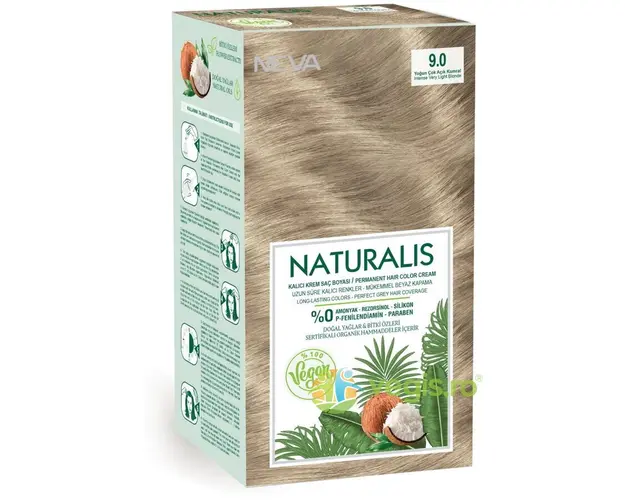 Vopsea de Par Vegana, fara Amoniac Blond Foarte Deschis 9.0 Naturalis Neva 150ml