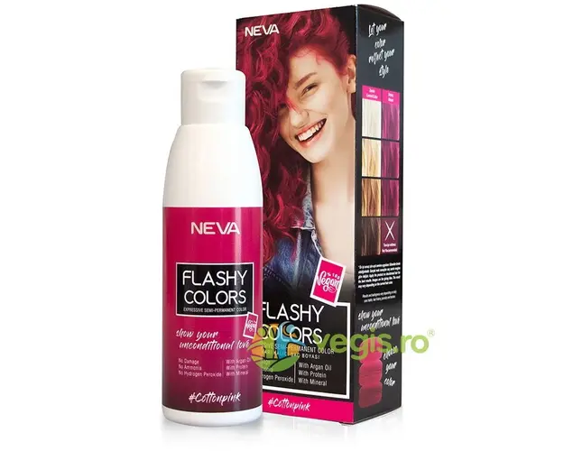 Nuantator Semipermanent fara Amoniac Cotton Pink (Roz Intens) Flashy Colors 100ml