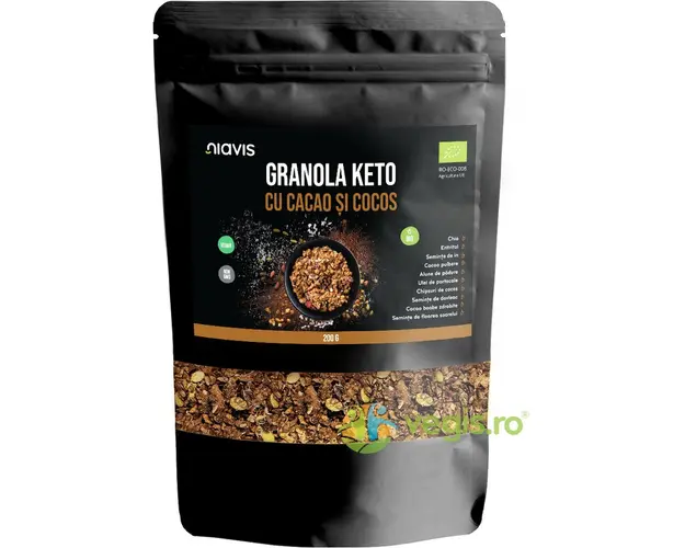 Granola Keto cu Cacao si Cocos Ecologica/Bio 200g