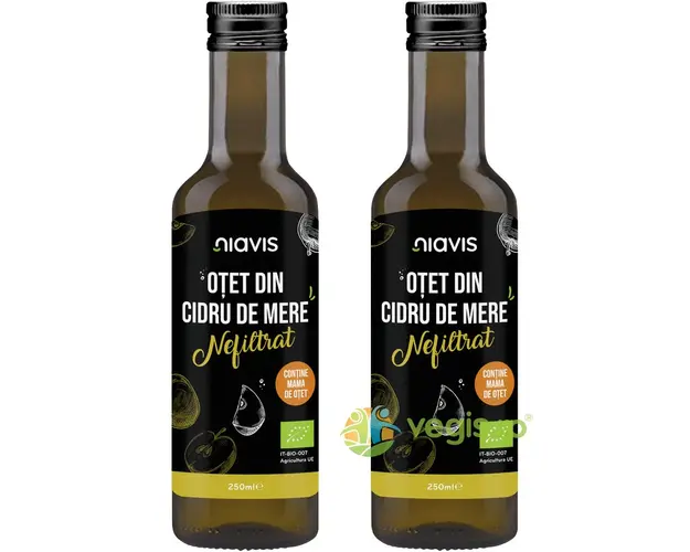 Pachet Otet din Cidru de Mere Nefiltrat Ecologic/Bio 250ml+250ml