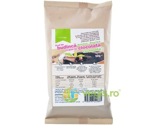 Budinca Low Carb cu Ciocolata, Menta si Faina de Konjac fara Gluten 50g