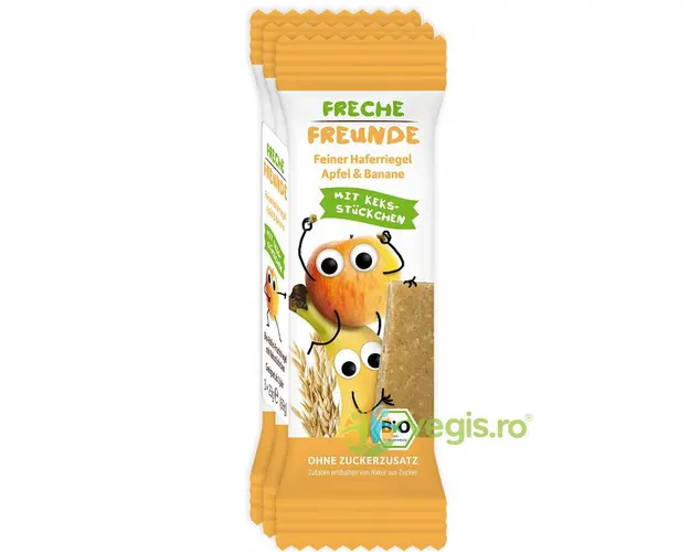 Baton de Cereale cu Banane si Mere fara Zahar Ecologic/Bio 3x23g