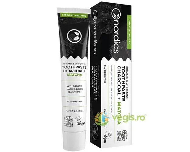 Pasta de Dinti Pentru Albire cu Carbune si Matcha Ecologica/Bio 75ml
