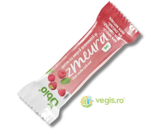 Baton cu Hrisca Germinata si Zmeura fara Zahar Ecologic/Bio 35g