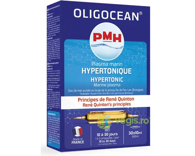Plasma Marina Hipertonic Oligocean  Metoda Rene Quinton 30 fiole x 10ml, Laboratoires Super Diet