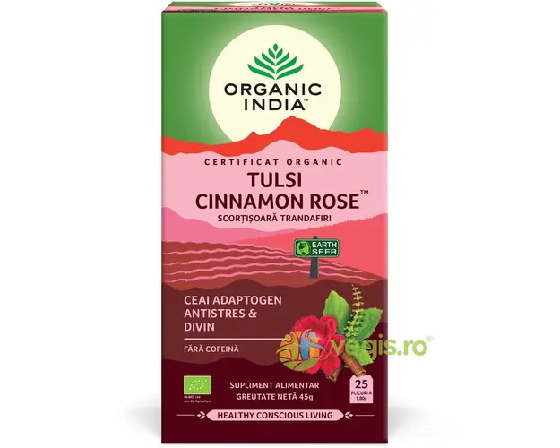 Ceai Tulsi cu Scortisoara Ceylon si Trandafir Ecologic/Bio 25dz