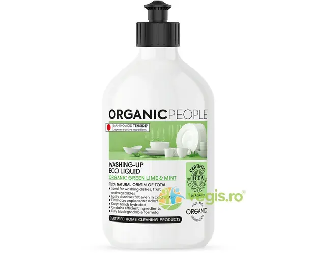Detergent Lichid pentru Vase cu Lamaie Verde si Menta Bio 500ml