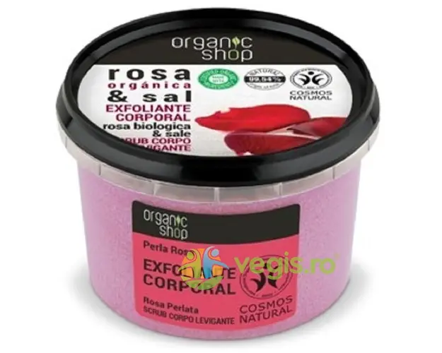 Exfoliant de Corp Polish cu Sare Marina si Trandafir Pearl Rose 250ml